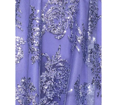 Blondie Nites Juniors' Short Corset Glitter Party Dress In Purple