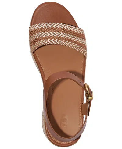 Fitflop Women's Plattforms V-weave Heeled Ankle-strap Sandals In Brown