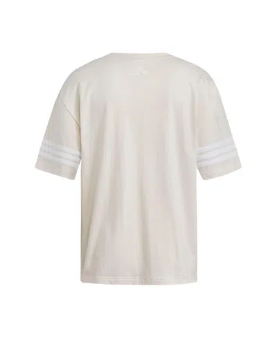 Adidas Originals Adidas Cream Arizona State Sun Devils Fashion Three-stripes Oversized T-shirt In Neutral