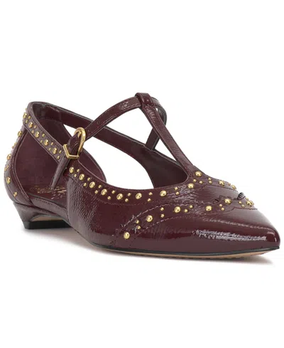 Vince Camuto Valkie T-strap Mary Jane Flats In Burgundy