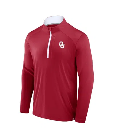 Fanatics Men's Crimson Oklahoma Sooners Fundamental Defender Quarter-zip Jacket In Red