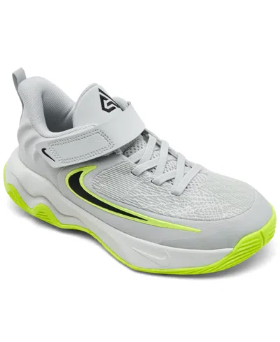 Nike Little Kid's Giannis Immortality 4 Stretch Lace Basketball Sneakers From Finish Line In Gray