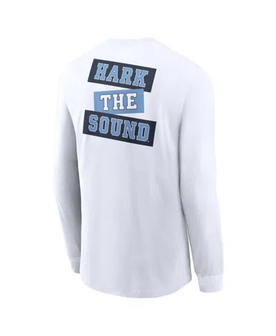 Jordan Men's White North Carolina Tar Heels Two-hit Classic Location Long Sleeve T-shirt In White