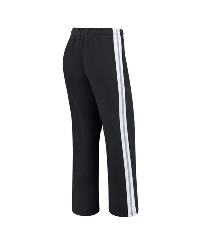 Wear By Erin Andrews Women's Black Las Vegas Raiders Color-block Straight Leg Pants In Black