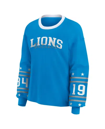 Wear By Erin Andrews Women's Blue Detroit Lions Sport Long-sleeve T-shirt In Blue