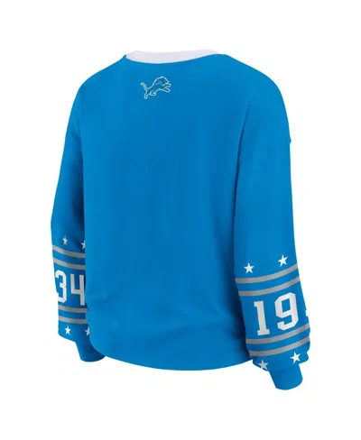 Wear By Erin Andrews Women's Blue Detroit Lions Sport Long-sleeve T-shirt In Blue