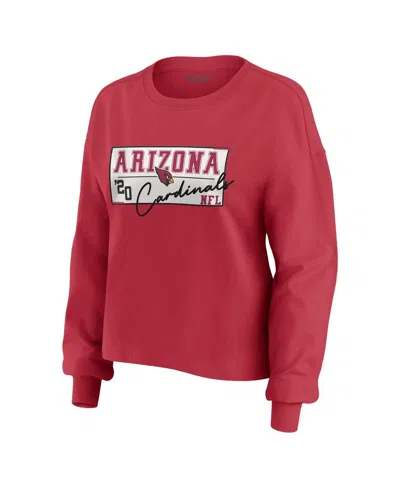 Wear By Erin Andrews Women's 2-piece Cardinal Arizona Cardinals Heavy Rugby Jersey Long Sleeve T-shirt And Shorts Lounge In Red