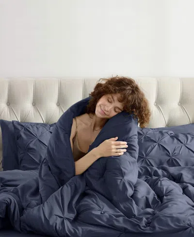 Nestl Luxury Soft Pinch Pleat 7-pc. Comforter Set, Full In Blue