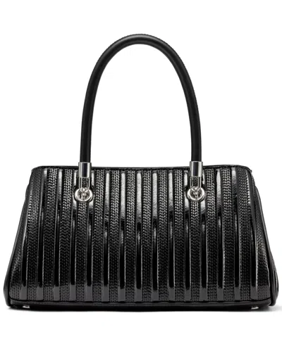 Calvin Klein Brigette Patent Piping East West Convertible Satchel In Multi