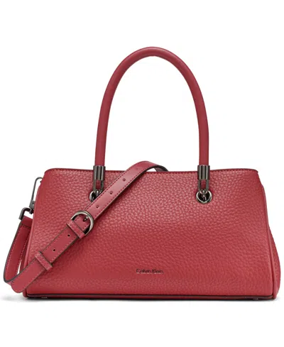 Calvin Klein Brigette East West Convertible Satchel In Red