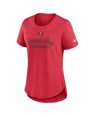 Nike Women's Red Tampa Bay Buccaneers Script Tri-blend T-shirt In Red