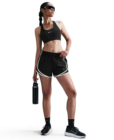 Nike Tempo Juniors Womens Mid Rise Moisture Wicking Running Short In Black