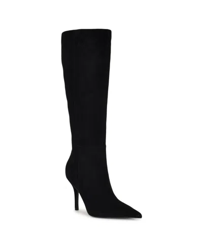 Nine West Women's Gerty Tall Pointy Toe Stiletto Boots In Black