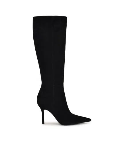 Nine West Women's Gerty Tall Pointy Toe Stiletto Boots In Black