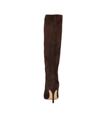 Nine West Wnricky-wc Womens Solid Leather Knee-high Boots In Brown
