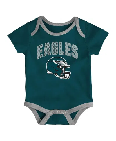 Outerstuff Baby Boys And Girls 3-pack Philadelphia Eagles All Day Play Bodysuit Set In Multi