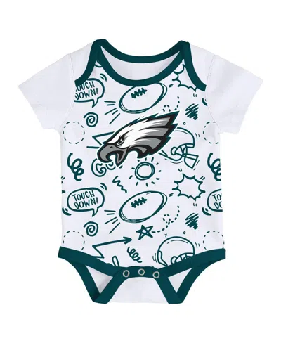 Outerstuff Baby Boys And Girls 3-pack Philadelphia Eagles All Day Play Bodysuit Set In Multi