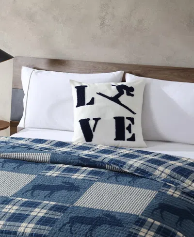 Eddie Bauer Love Ski Decorative Pillow, 20" X 20" In Multi