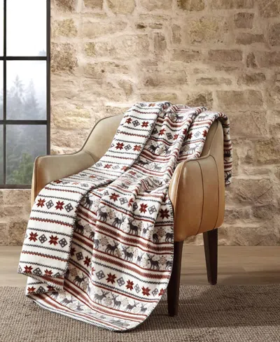 Eddie Bauer Printed Lush Flannel Throw, 70" X 60" In Multi