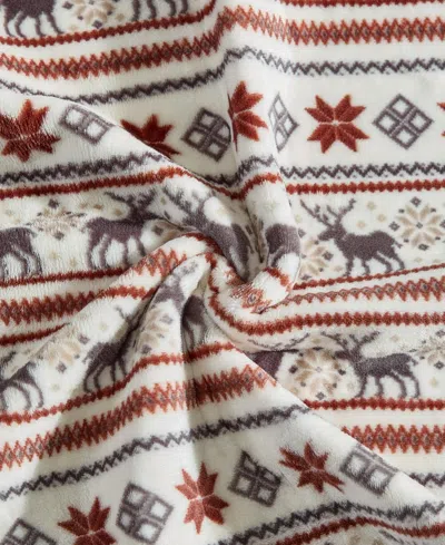 Eddie Bauer Printed Lush Flannel Throw, 70" X 60" In Multi