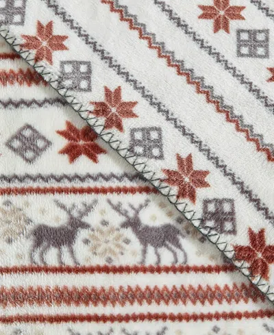 Eddie Bauer Printed Lush Flannel Throw, 70" X 60" In Multi