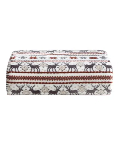 Eddie Bauer Printed Lush Flannel Throw, 70" X 60" In Multi