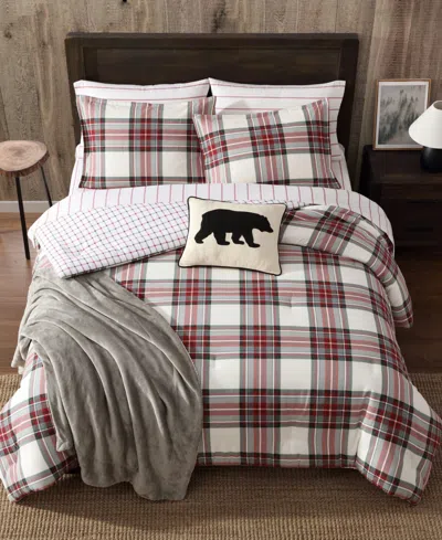 Eddie Bauer Serenity Plaid Printed Flannel 3-pc. Comforter Set, Full/queen In Multi