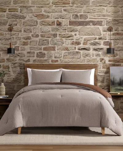 Eddie Bauer Harrison Cotton Reversible 3-pc. Comforter Set, King In Brown