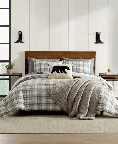 Eddie Bauer Ashland Plaid Cotton Reversible 2-pc. Comforter Set, Twin In White