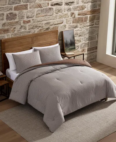 Eddie Bauer Harrison Cotton Reversible 3-pc. Comforter Set, Full/queen In Brown