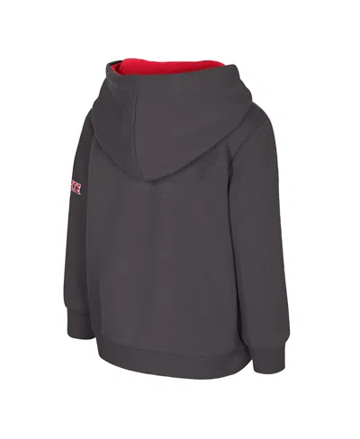 Colosseum Toddler Charcoal Ohio State Buckeyes Big Logo Volume Fleece Pullover Hoodie In Gray