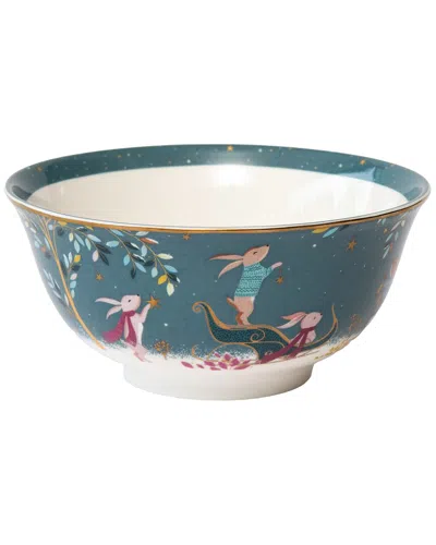 Portmeirion Sara Miller Woodland Tales Candy Bowl, Rabbit Sleigh In Blue