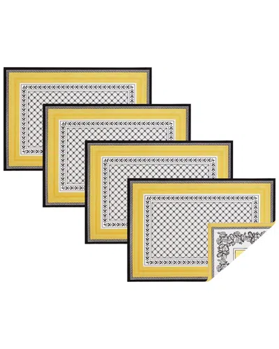 Villeroy & Boch Set Of 4 Audun Cotton Fabric Reversible Placemats In Multi