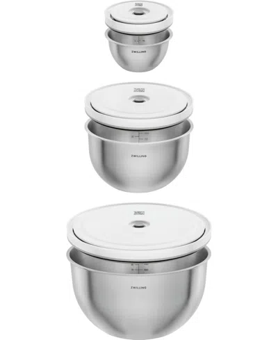 Zwilling Fresh And Save 3 Piece Stainless Steel Vacuum Bowl Set In Silver