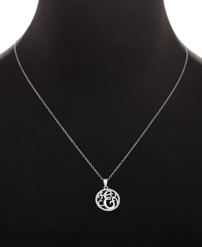 Giani Bernini Cubic Zirconia E Monogram 18" Pendant Necklace In Sterling Silver, Created For Macy's In White
