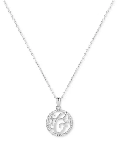 Giani Bernini Cubic Zirconia E Monogram 18" Pendant Necklace In Sterling Silver, Created For Macy's In Silver