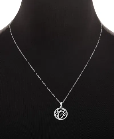Giani Bernini Cubic Zirconia E Monogram 18" Pendant Necklace In Sterling Silver, Created For Macy's In Silver