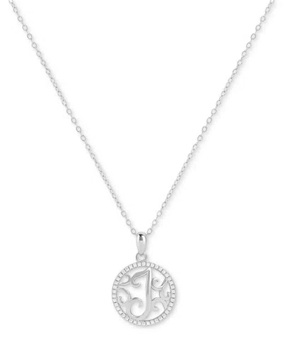Giani Bernini Cubic Zirconia E Monogram 18" Pendant Necklace In Sterling Silver, Created For Macy's In Silver