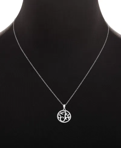 Giani Bernini Cubic Zirconia E Monogram 18" Pendant Necklace In Sterling Silver, Created For Macy's In Silver