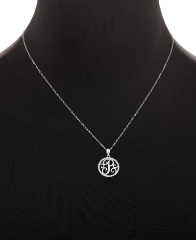 Giani Bernini Cubic Zirconia E Monogram 18" Pendant Necklace In Sterling Silver, Created For Macy's In Silver