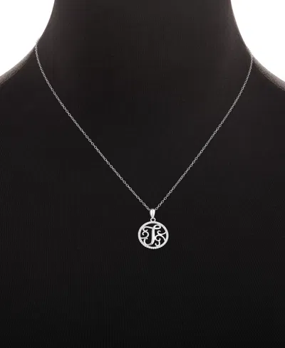 Giani Bernini Cubic Zirconia E Monogram 18" Pendant Necklace In Sterling Silver, Created For Macy's In Silver