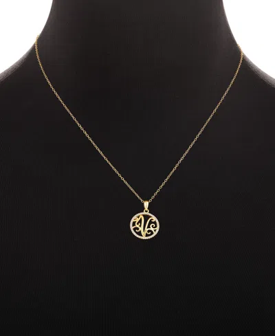 Giani Bernini Cubic Zirconia Pave Monogram Q Pendant 18" Necklace In 18k Gold Over Sterling Silver, Created For Ma In Gold