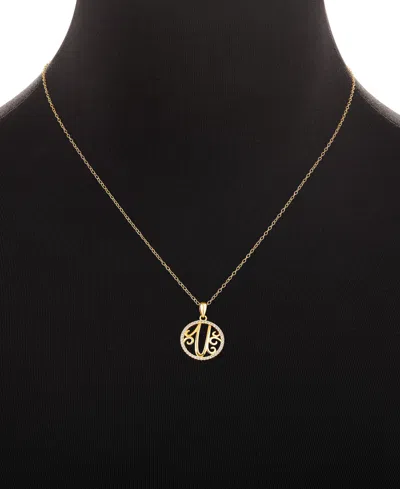 Giani Bernini Cubic Zirconia Pave Monogram Q Pendant 18" Necklace In 18k Gold Over Sterling Silver, Created For Ma In Gold