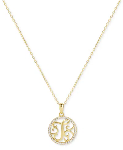 Giani Bernini Cubic Zirconia Pave Monogram Q Pendant 18" Necklace In 18k Gold Over Sterling Silver, Created For Ma In Gold