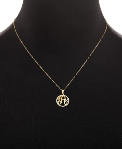 Giani Bernini Cubic Zirconia Pave Monogram Q Pendant 18" Necklace In 18k Gold Over Sterling Silver, Created For Ma In Gold
