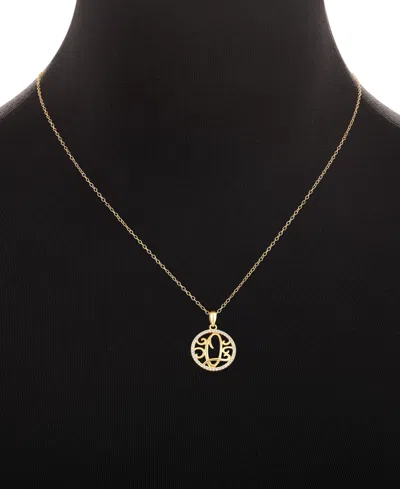Giani Bernini Cubic Zirconia Pave Monogram Q Pendant 18" Necklace In 18k Gold Over Sterling Silver, Created For Ma In Gold