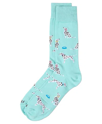 Memoi Men's Dalmatian Crew Socks In Blue