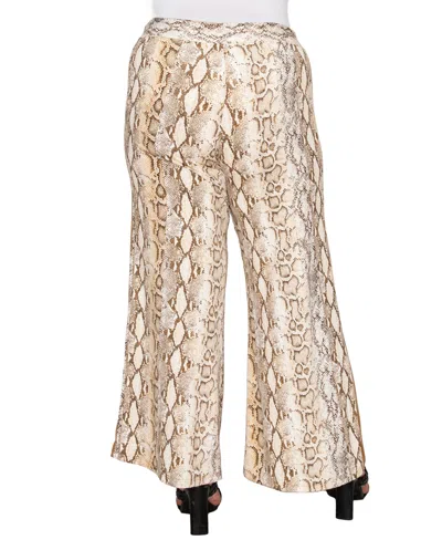 Coin 1804 Plus Size Python Side Contrast Pants In Multi