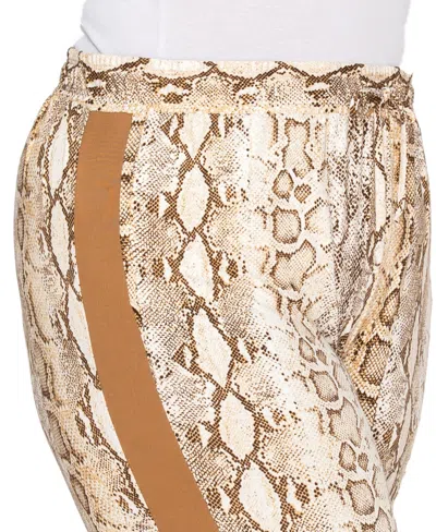 Coin 1804 Coin804 Plus Size Python Side Contrast Jogger Pants In Multi