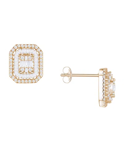 Macy's Diamond Baguette & Round Earrings (1/2 Ct. T.w.) In 14k Yellow Or White Gold In Gold